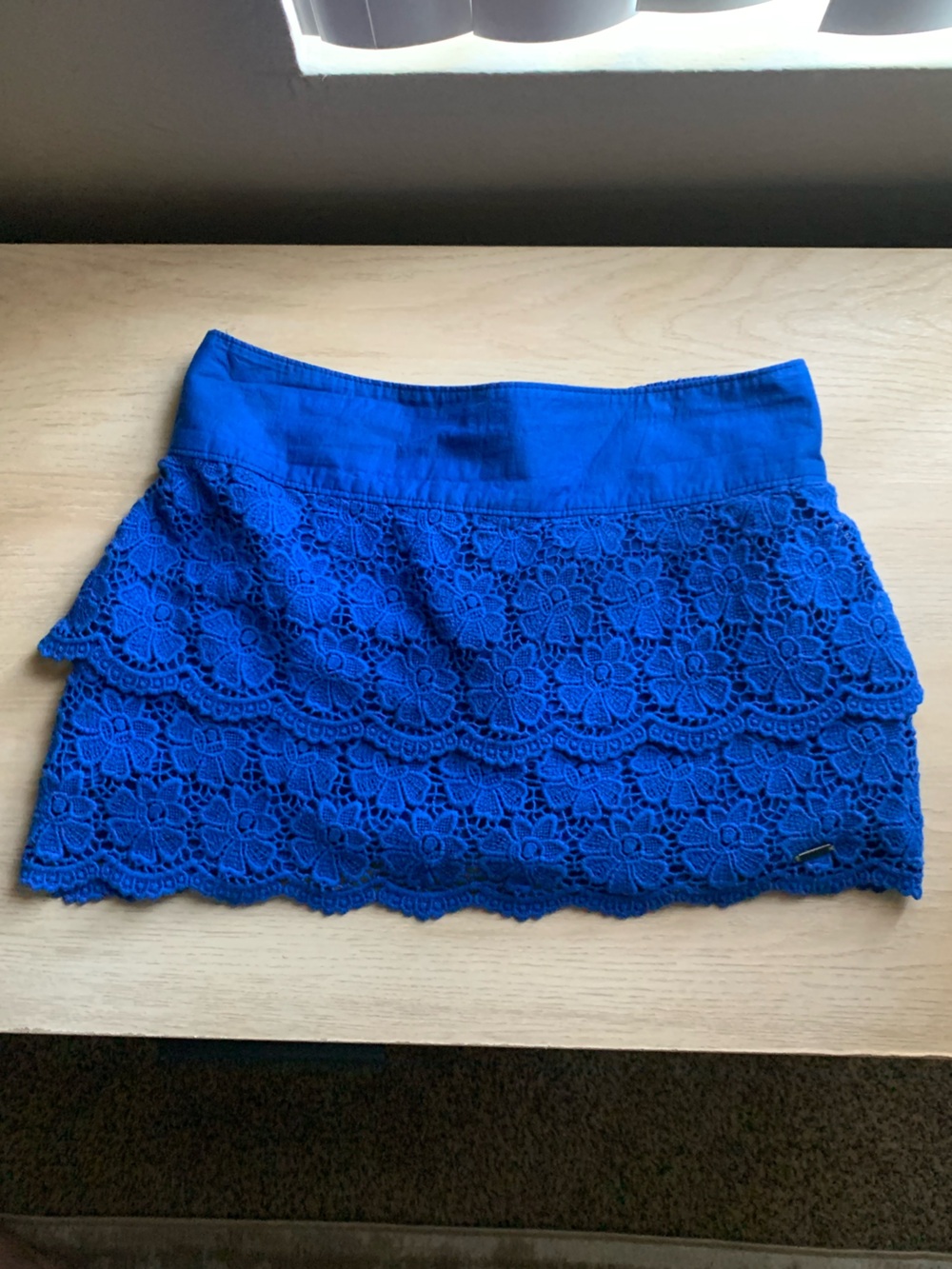 Hollister Blue Lace Mini Skirt Size S